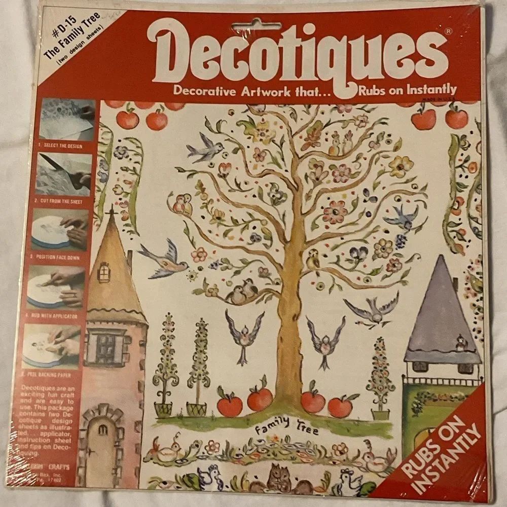 Vintage Decotiques Decorative Artwork Rub-On